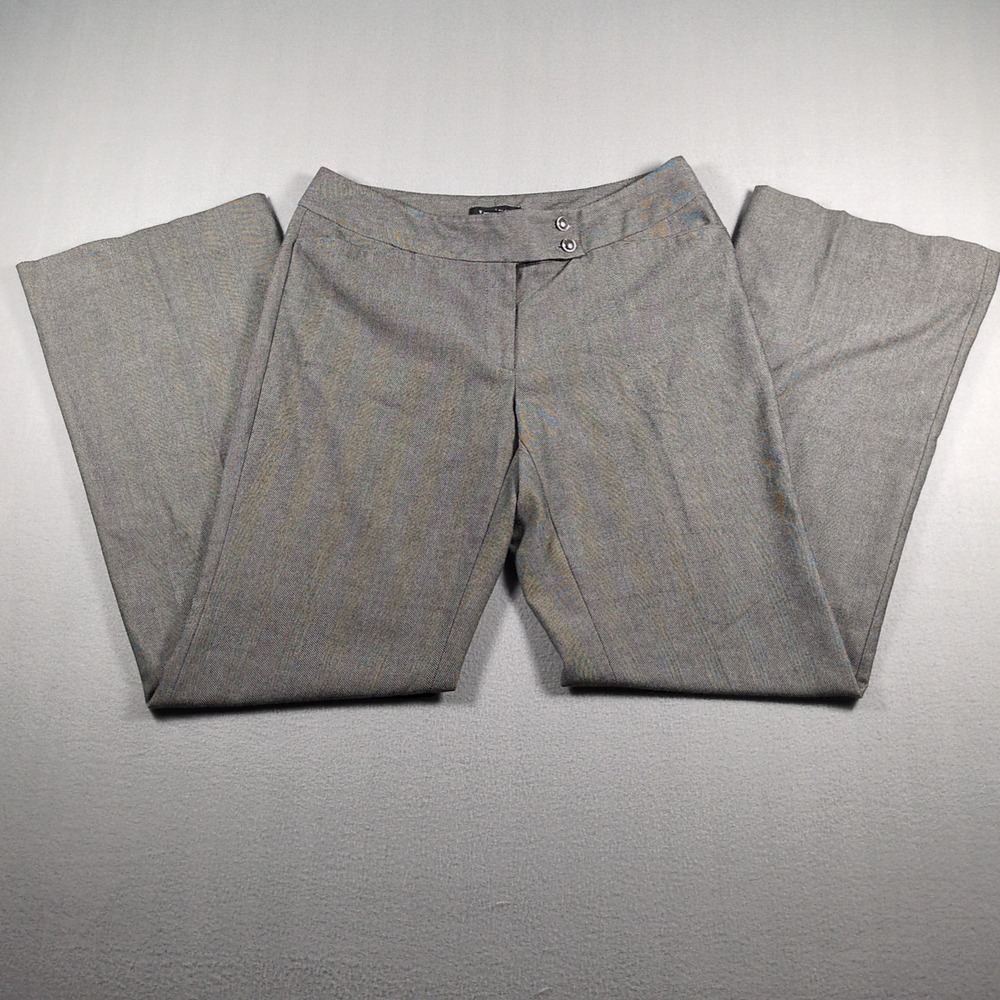 White House Black‎ Market SZ 10 LONG Gray Legacy Modern Boot Dress Pants